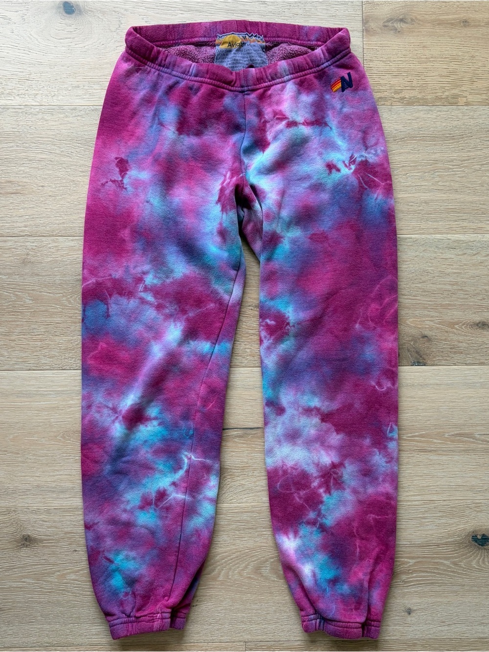 Aviator Nation Tie Dye Hoodie Jogger Sweatpants Set Pink Blue USA Women’s M*M5 - Picture 4 of 7